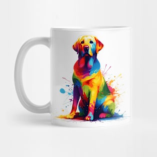 Labrador Retriever in Colorful Splash Paint Style Mug